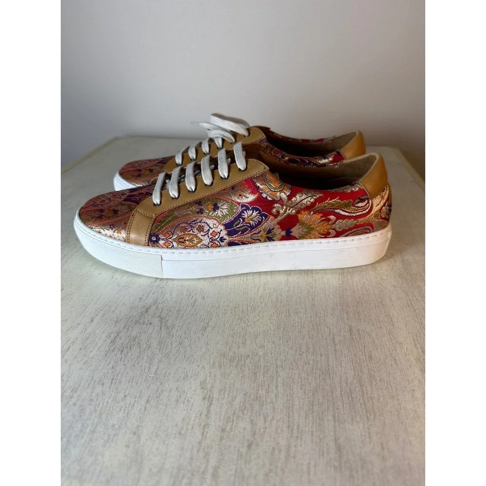 Taft Eden Paisley Jacquard Low Top Sneakers Men Size 42 Handcrafted in Spain New